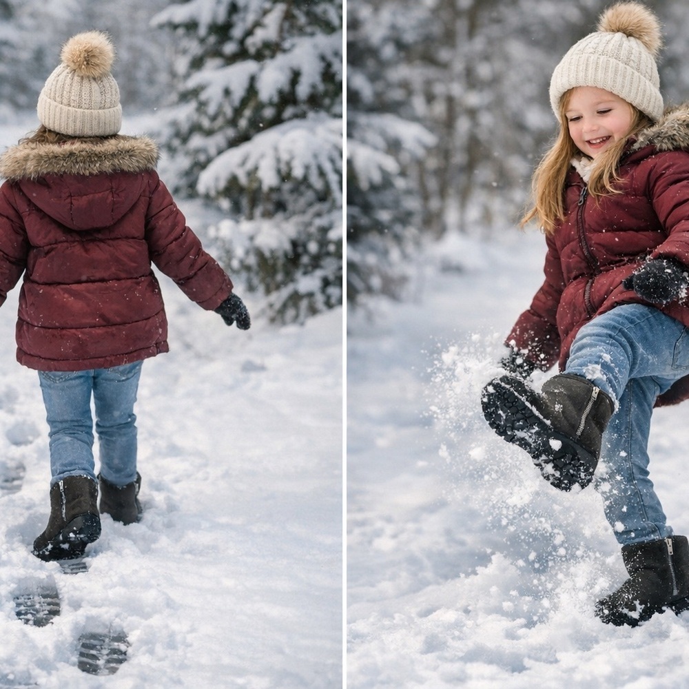 NWT Girls Faux Suede Ankle Boots| Side Zip | Winter Snow Casual Lug Sole Boots - Picture 2 of 7